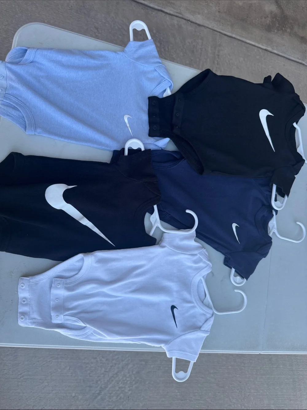Nike Baby Short-Sleeve Bodysuit Pack - Black, White, Navy, Light Blue